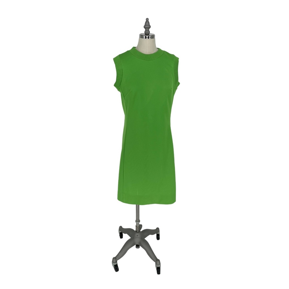 Vintage Sleeveless A-Line Mini Shift Dress in Lime Green